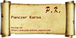 Panczer Karsa névjegykártya